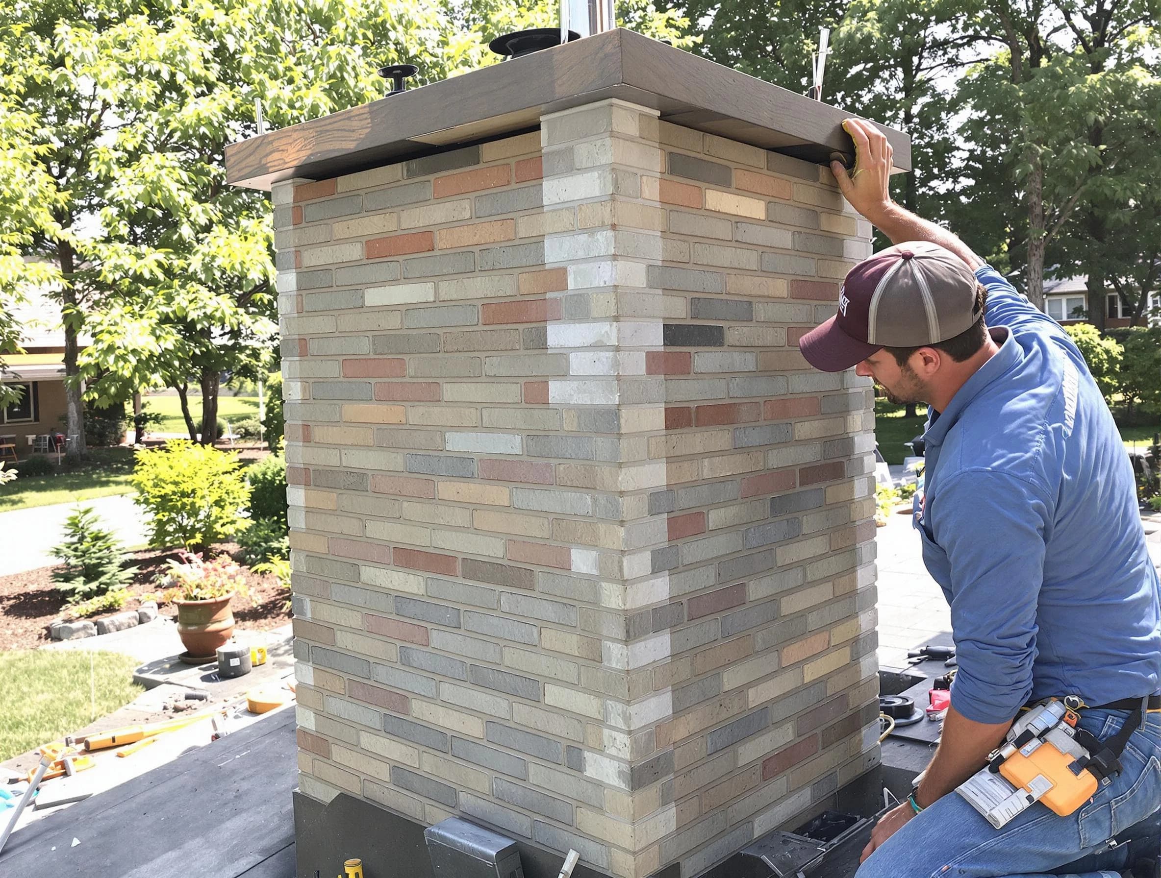 College Park Chimney Sweep completing a modern chimney remodel in College Park, GA