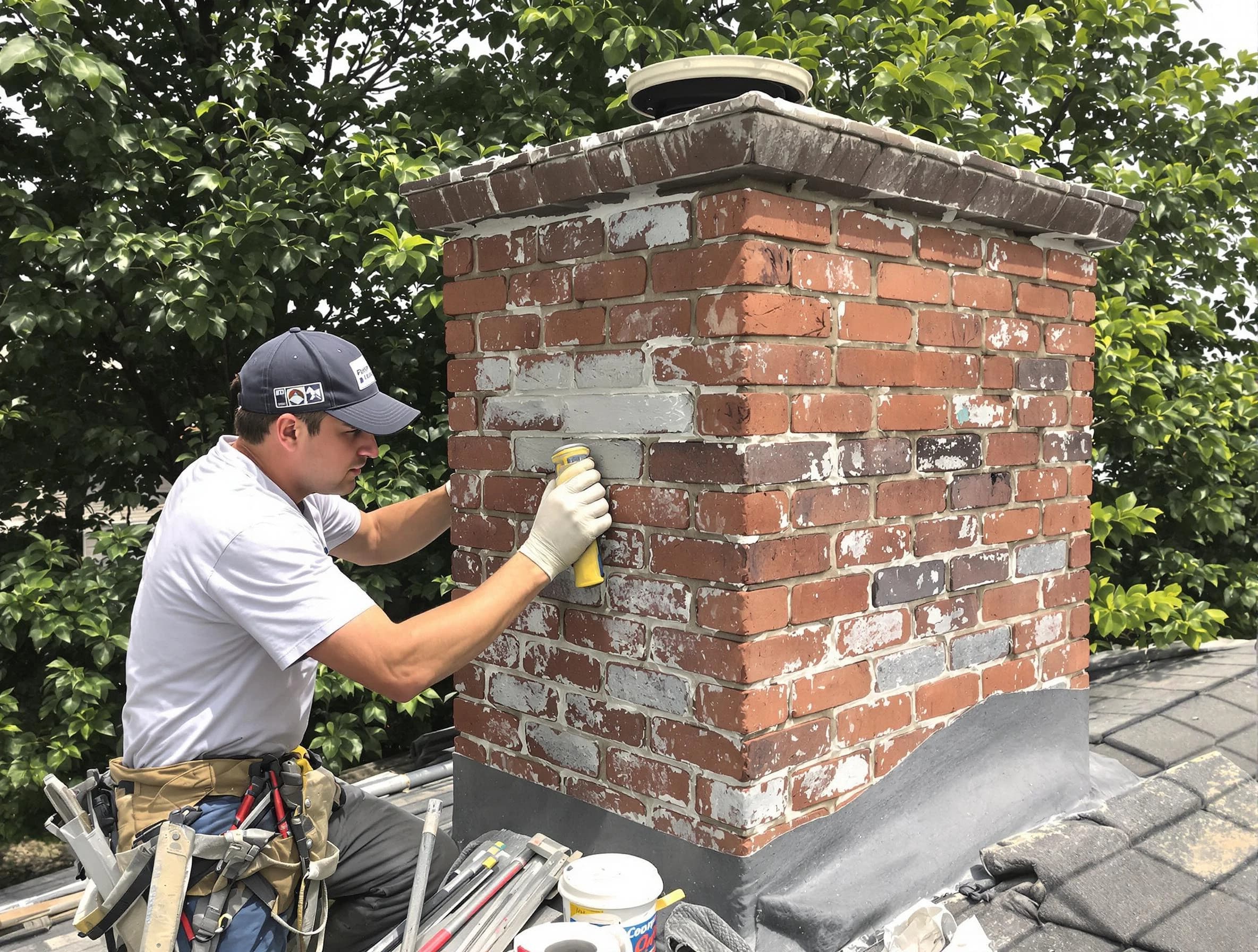 College Park Chimney Sweep restoring an aging chimney in College Park, GA
