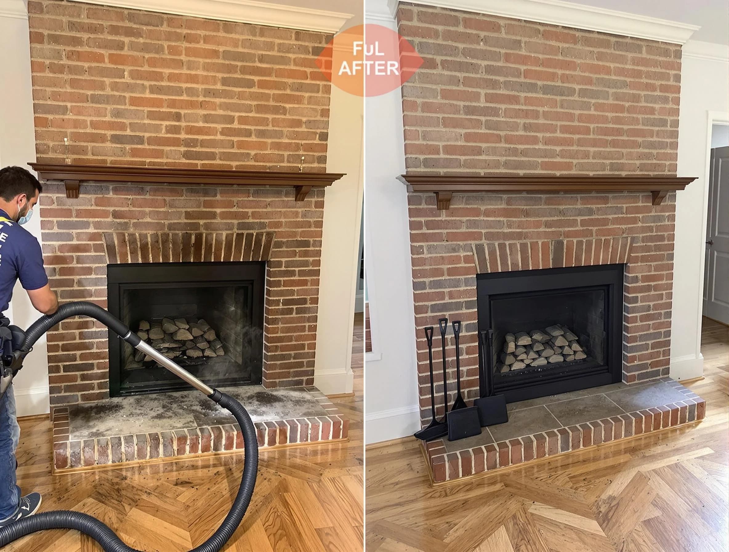 College Park Chimney Sweep carefully sanitizing a fireplace in College Park, GA