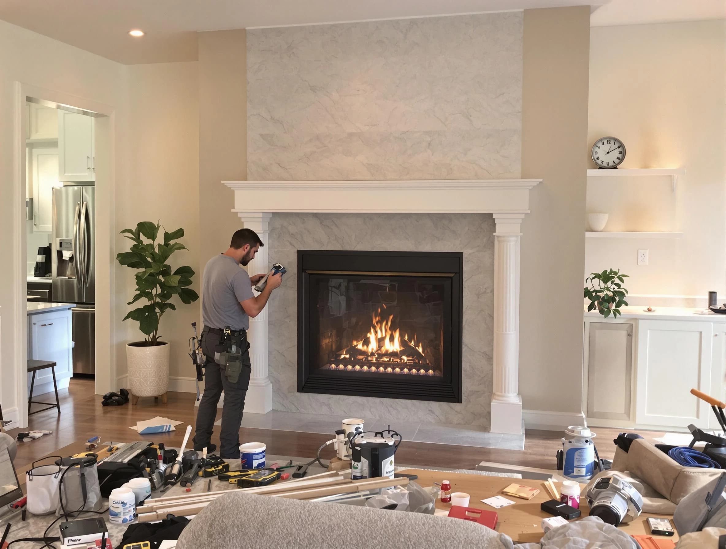 Newly installed fireplace by College Park Chimney Sweep in College Park, GA