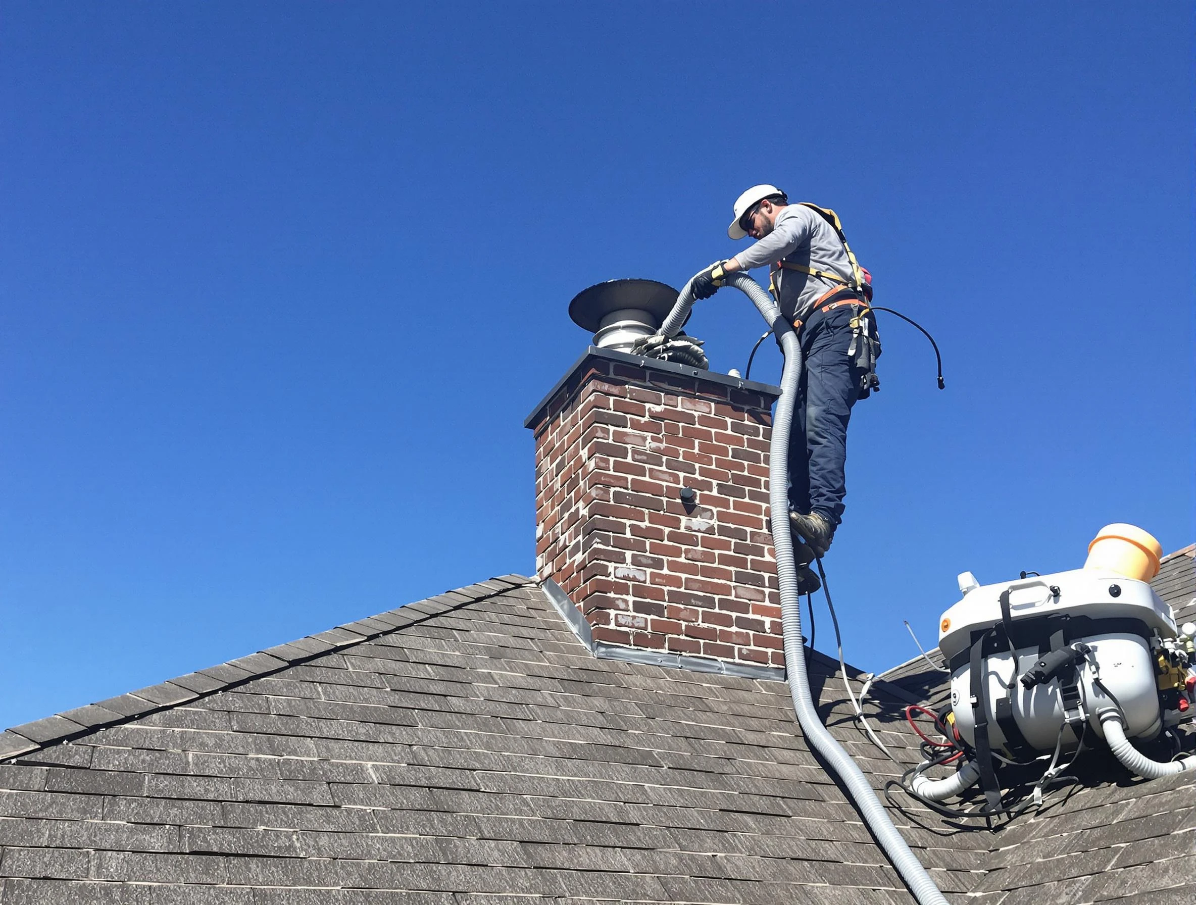 Dedicated College Park Chimney Sweep team member cleaning a chimney in College Park, GA