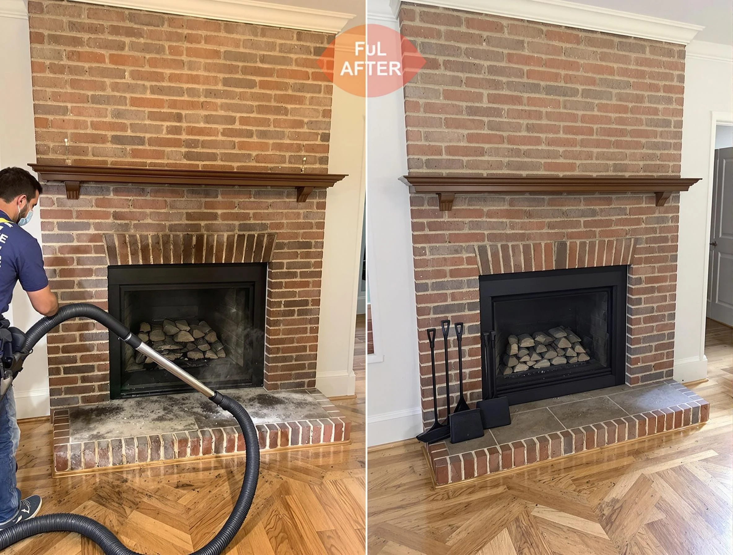 College Park Chimney Sweep carefully sanitizing a fireplace in College Park, GA