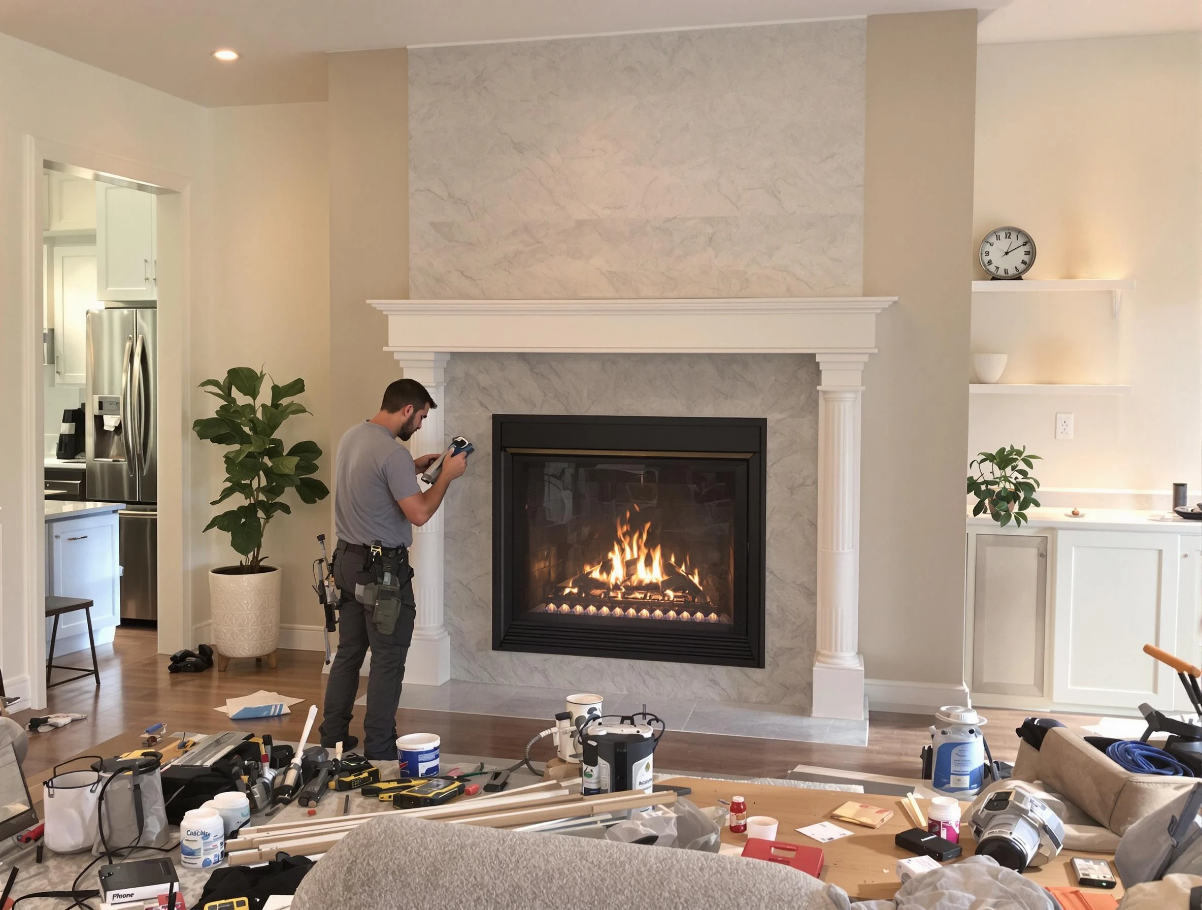 Newly installed fireplace by College Park Chimney Sweep in College Park, GA